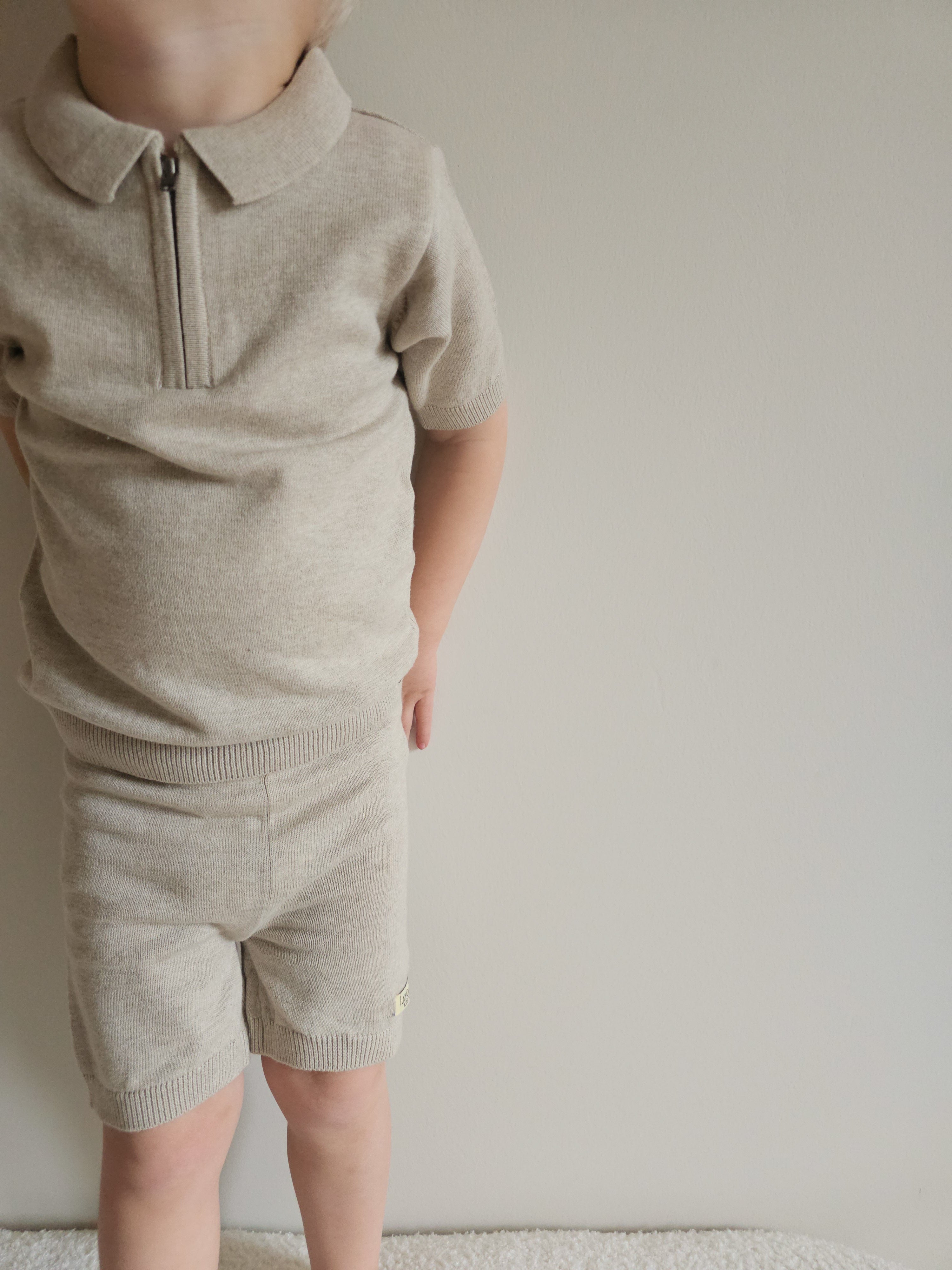 Knitted Polo | Beige | let op! Valt klein